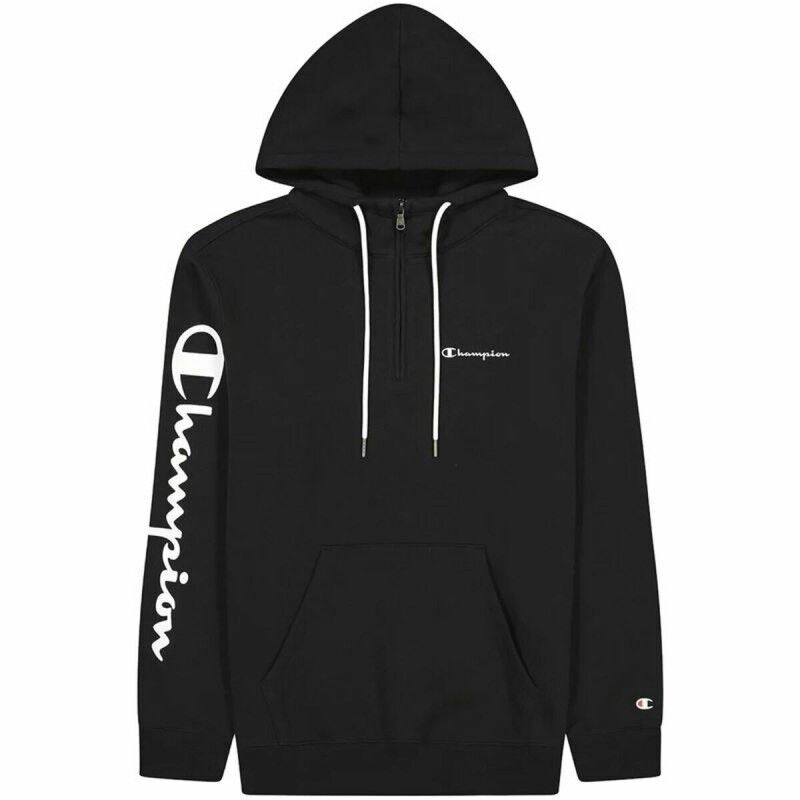 Felpa con Cappuccio Uomo Champion Half Zip Nero Felpa con Cappuccio Uomo Champion Half Zip Nero