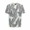 Maglia a Maniche Corte Uomo Only & Sons Onskobe Reg Banana Leaf Azzurro Bianco
