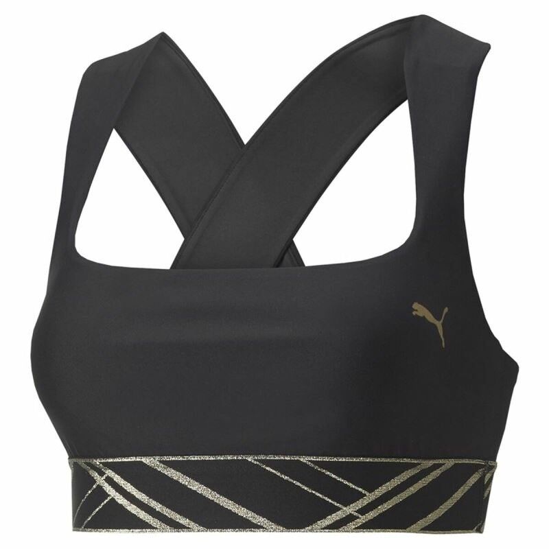 Reggiseno Sportivo Puma Mid Impact Deco Glam Nero Reggiseno Sportivo Puma Mid Impact Deco Glam Nero