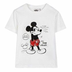 Maglia a Maniche Corte per Bambini Mickey Mouse Bianco