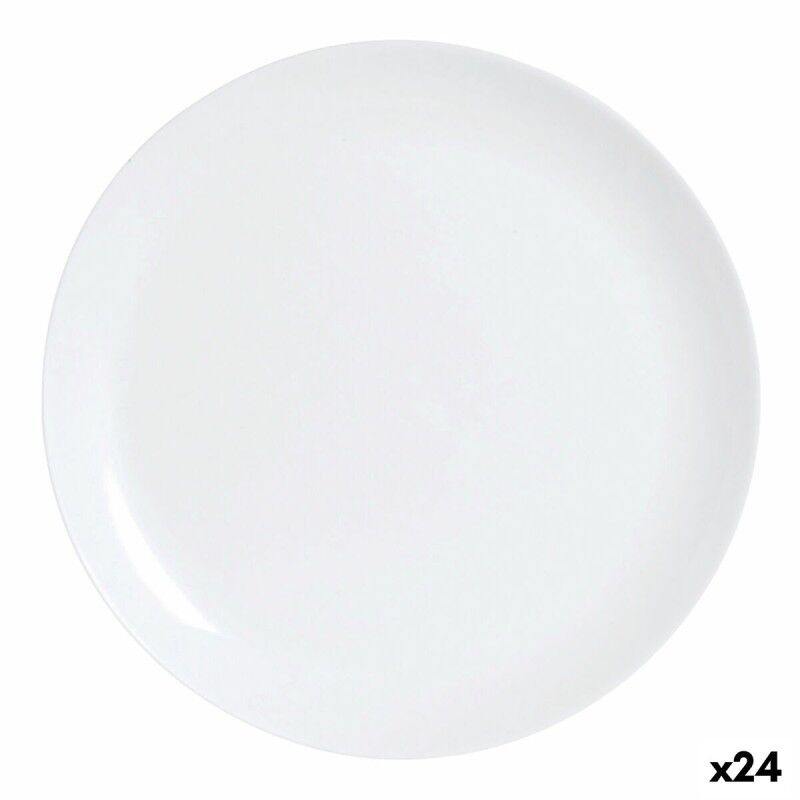Piatto da pranzo Luminarc Diwali Bianco Vetro 25 cm (24 Unità) Piatto da pranzo Luminarc Diwali Bianco Vetro 25 cm (24 Unità)