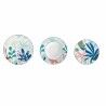 Set di Stoviglie DKD Home Decor Azzurro Verde Azzurri/ Verdi Porcellana Moderno Foglia della pianta 18 Pezzi