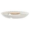 Vassoio per aperitivi DKD Home Decor 25,5 x 25,5 x 3 cm Naturale Porcellana Bianco