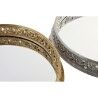 Vassoio per aperitivi DKD Home Decor 38,5 x 38,5 x 8 cm Specchio Argentato Dorato Resina Neoclassico (2 Unità)