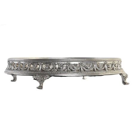 Vassoio per aperitivi DKD Home Decor 38,5 x 38,5 x 8 cm Specchio Argentato Dorato Resina Neoclassico (2 Unità)