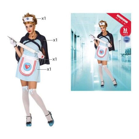 Costume per Adulti Infermiera Multicolore (4 Pezzi) (4 pcs)