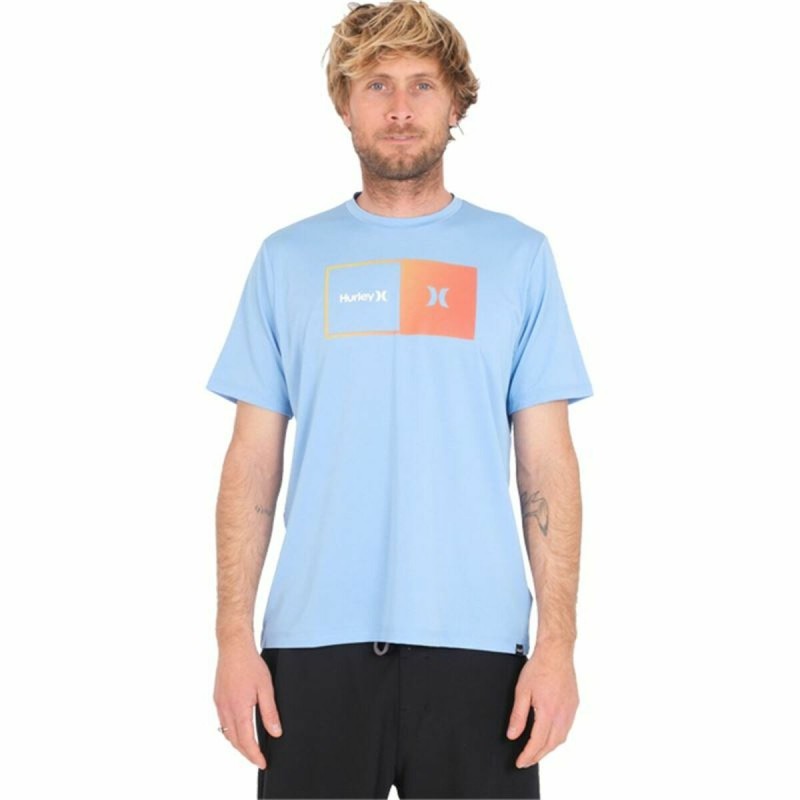 Maglia a Maniche Corte Uomo Hurley Halfer Gradient UPF Azzurro Maglia a Maniche Corte Uomo Hurley Halfer Gradient UPF Azzurro