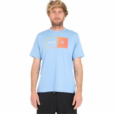Maglia a Maniche Corte Uomo Hurley Halfer Gradient UPF Azzurro