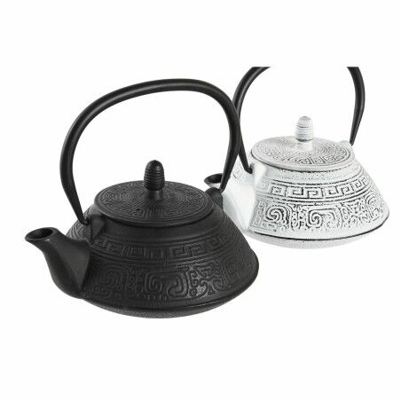 Teiera DKD Home Decor Nero Acciaio inossidabile Bianco (2 Unità)