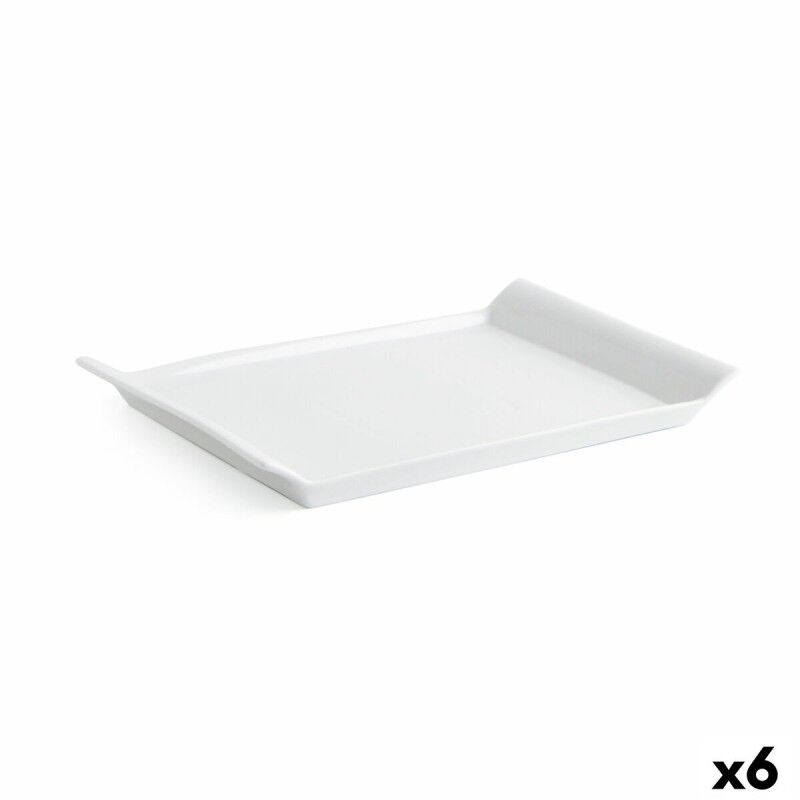 Vassoio per aperitivi Quid Gastro Fresh 26 x 18 cm Ceramica Bianco (6 Unità) Vassoio per aperitivi Quid Gastro Fresh 26 x 18 cm Ceramica Bianco (6 Unità)