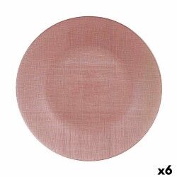 Piatto da pranzo Vivalto Rosa Vetro 32,5 x 2 x 32,5 cm (6 Unità)