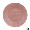 Piatto da pranzo Vivalto Rosa Vetro 32,5 x 2 x 32,5 cm (6 Unità)