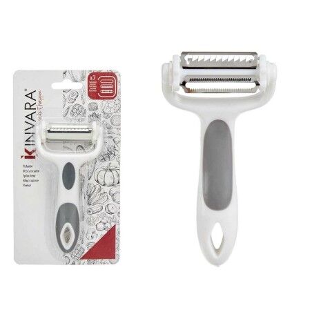 Sbucciatore Kinvara CK51327 Bianco Grigio Acciaio inossidabile polipropilene TPR 12 x 3 x 22 cm 3 in 1 (12 Unità)