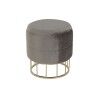 Poggiapiedi DKD Home Decor Dorato Grigio scuro Poliestere Metallo 38 x 38 x 41 cm