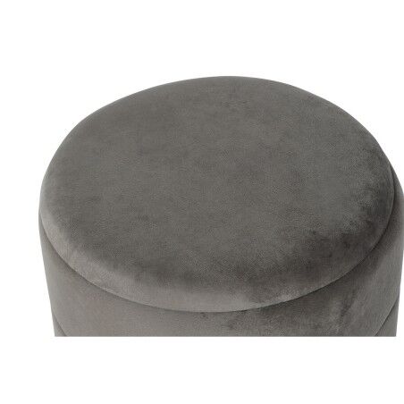 Poggiapiedi DKD Home Decor Dorato Grigio scuro Poliestere Metallo 38 x 38 x 41 cm