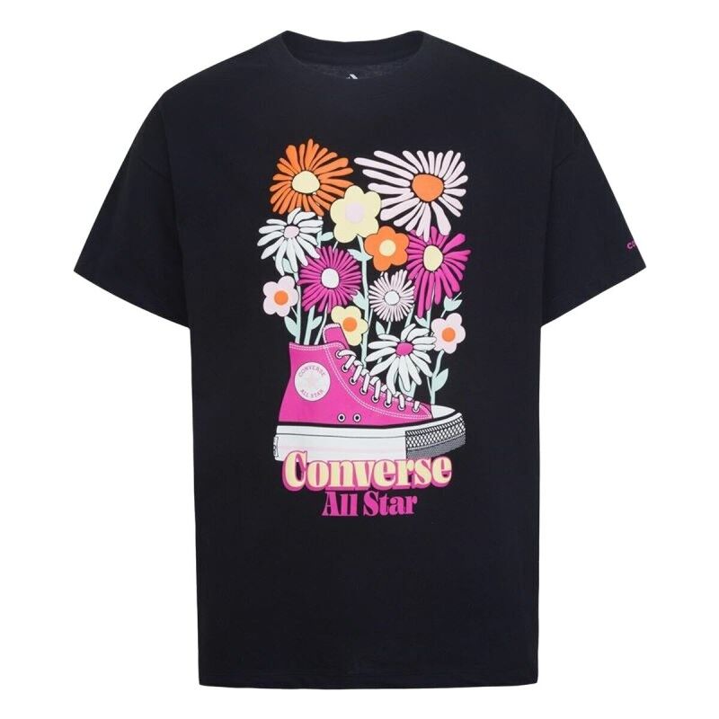 Maglia a Maniche Corte per Bambini Converse Boyfriend Graphicrt Nero Maglia a Maniche Corte per Bambini Converse Boyfriend Graphicrt Nero