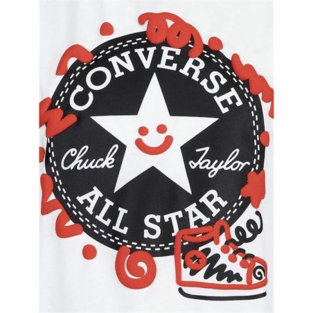 Completo Sportivo per Bambini Converse Squiggle S/Se+Ft Bianco Rosso 2 Pezzi