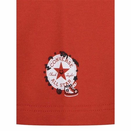 Completo Sportivo per Bambini Converse Squiggle S/Se+Ft Bianco Rosso 2 Pezzi