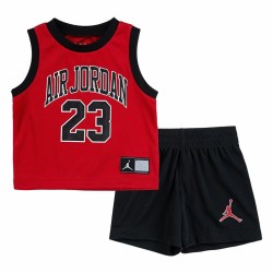 Completo Sportivo per Bambini Jordan Muscle Short Nero Rosso 2 Pezzi