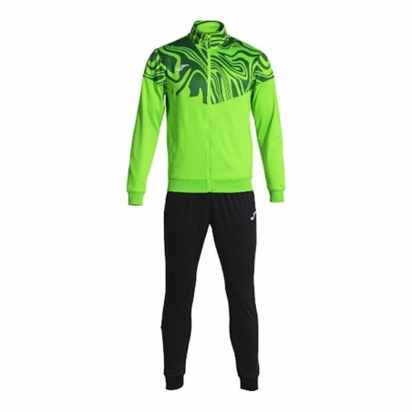 Tuta per Adulti Joma Sport Lion II Nero Verde Uomo 2 Pezzi