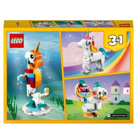 Set di Costruzioni Lego Creator Magic Unicorn 31140 3 in 1 145 Pezzi