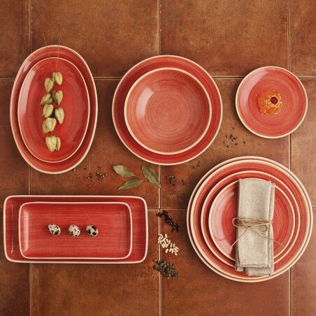 Vassoio per aperitivi Ariane Terra Rosso Ceramica Ø 26 cm (12 Unità)