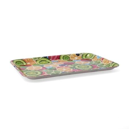 Vassoio per la colazione Quid Habitat Multicolore Plastica 28 x 20 x 1,5 cm Con manici Frutta (12 Unità)