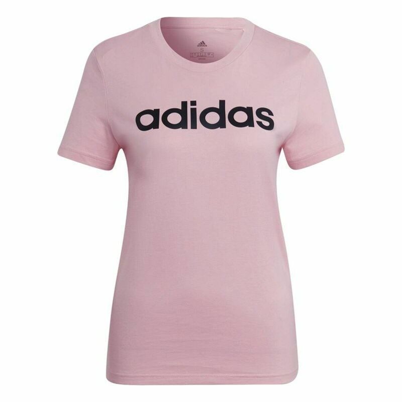 Maglia a Maniche Corte Donna Adidas Loungewear Essentials Slim Logo Rosa Maglia a Maniche Corte Donna Adidas Loungewear Essentials Slim Logo Rosa