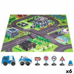 Tappeto da gioco Speed & Go Accessori Veicoli Autostrada Stoffa Plastica (6 Unità)