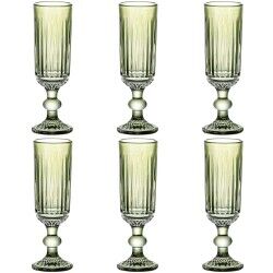 Set di Bicchieri Home ESPRIT Verde Cristallo 6 x 6 x 18,4 cm (6 Unità)