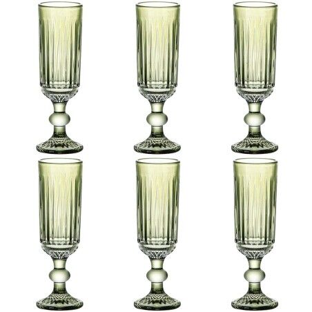 Set di Bicchieri Home ESPRIT Verde Cristallo 6 x 6 x 18,4 cm (6 Unità)