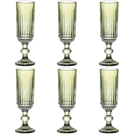 Set di Bicchieri Home ESPRIT Verde Cristallo 6 x 6 x 18,4 cm (6 Unità)