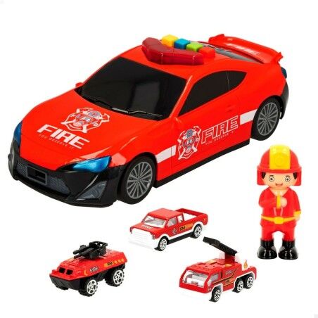 Playset di Veicoli Speed & Go 30 x 9,5 x 13 cm Pompiere Luce Suono 4 Unità
