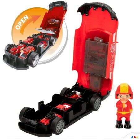 Playset di Veicoli Speed & Go 30 x 9,5 x 13 cm Pompiere Luce Suono 4 Unità