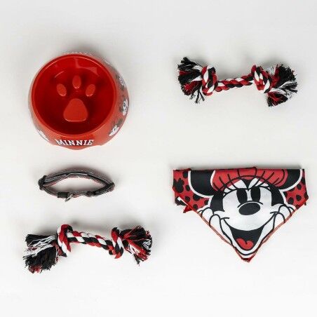 Set regalo di benvenuto per cani Minnie Mouse Rosso 5 Pezzi