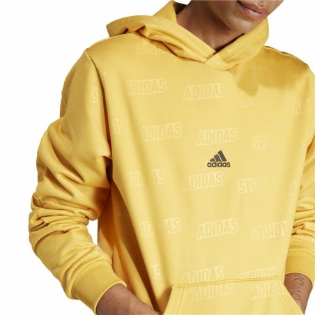 Felpa con Cappuccio Uomo Adidas Bl Hd Q4 Giallo