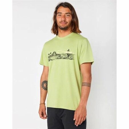 Maglia a Maniche Corte Uomo Rip Curl Paradise Land Verde Chiaro
