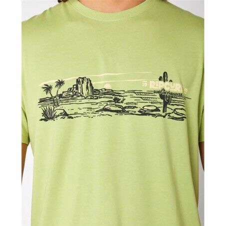 Maglia a Maniche Corte Uomo Rip Curl Paradise Land Verde Chiaro