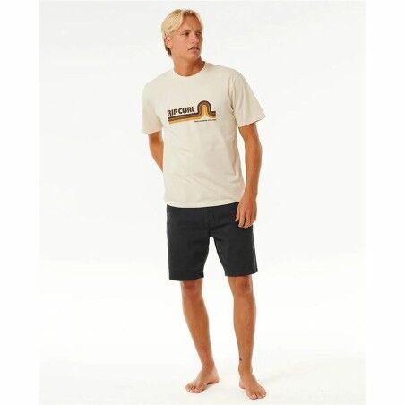 Maglia a Maniche Corte Uomo Rip Curl Surf Revival Mumma Bianco Caldo