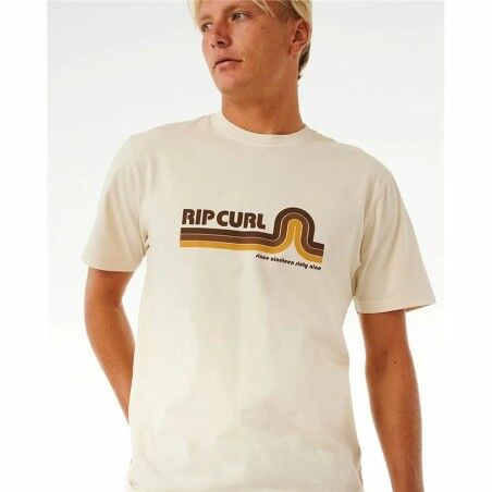 Maglia a Maniche Corte Uomo Rip Curl Surf Revival Mumma Bianco Caldo