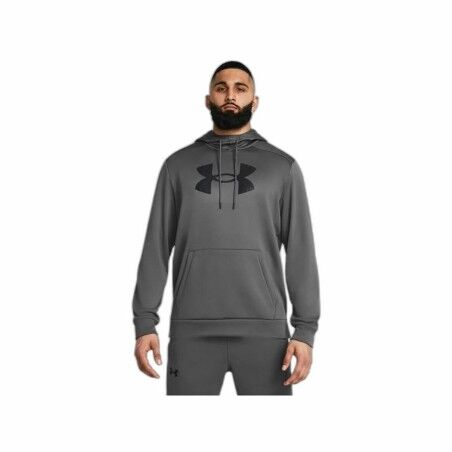 Felpa con Cappuccio Uomo Under Armour Big Logo Grigio
