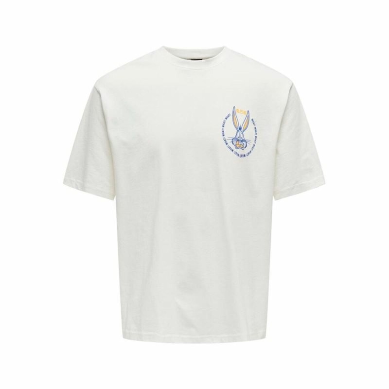 Maglia a Maniche Corte Uomo Only & Sons Onslooney Rlx Bianco Maglia a Maniche Corte Uomo Only & Sons Onslooney Rlx Bianco