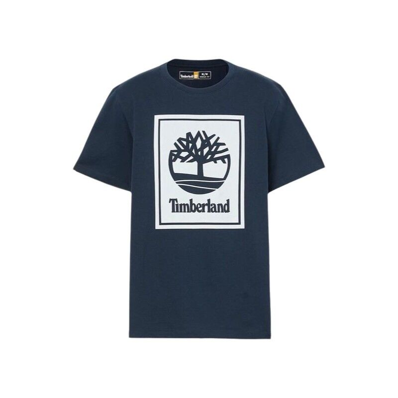 Maglia a Maniche Corte Uomo Timberland Stack Logo Nero Maglia a Maniche Corte Uomo Timberland Stack Logo Nero