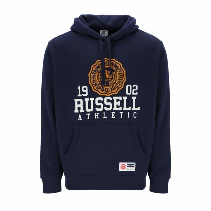 Felpa con Cappuccio Uomo Russell Athletic Ath 1902 Blu Marino Felpa con Cappuccio Uomo Russell Athletic Ath 1902 Blu Marino