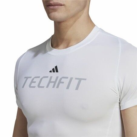 Maglia a Maniche Corte Uomo Adidas techfit Graphic  Bianco