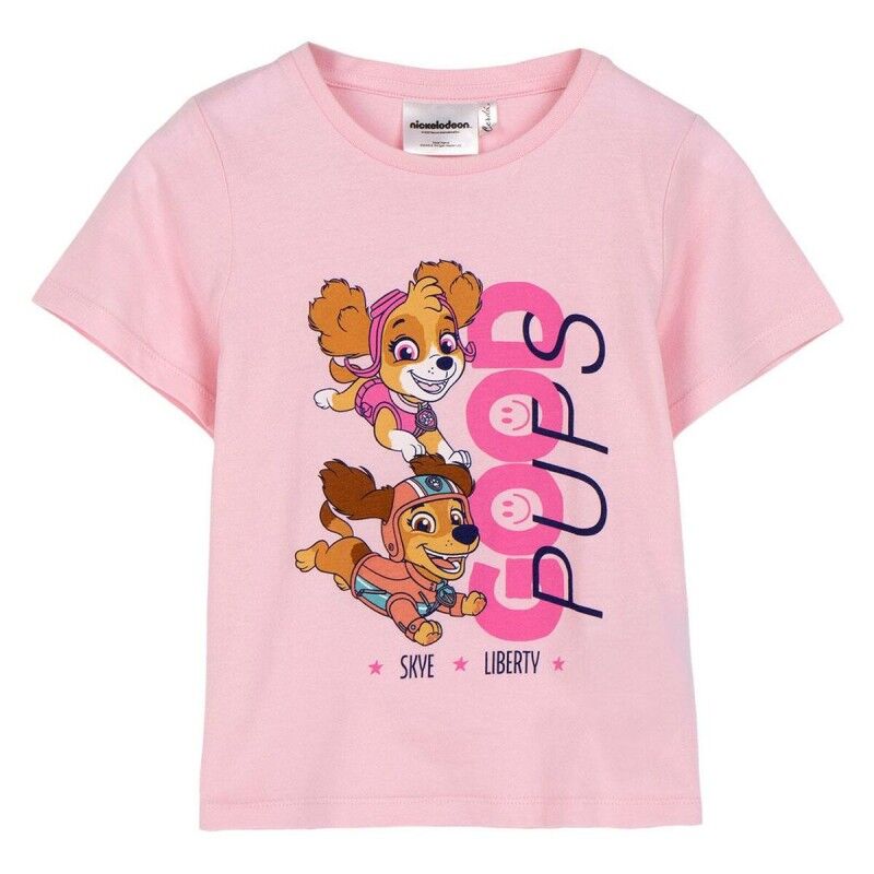 Maglia a Maniche Corte per Bambini The Paw Patrol Bianco