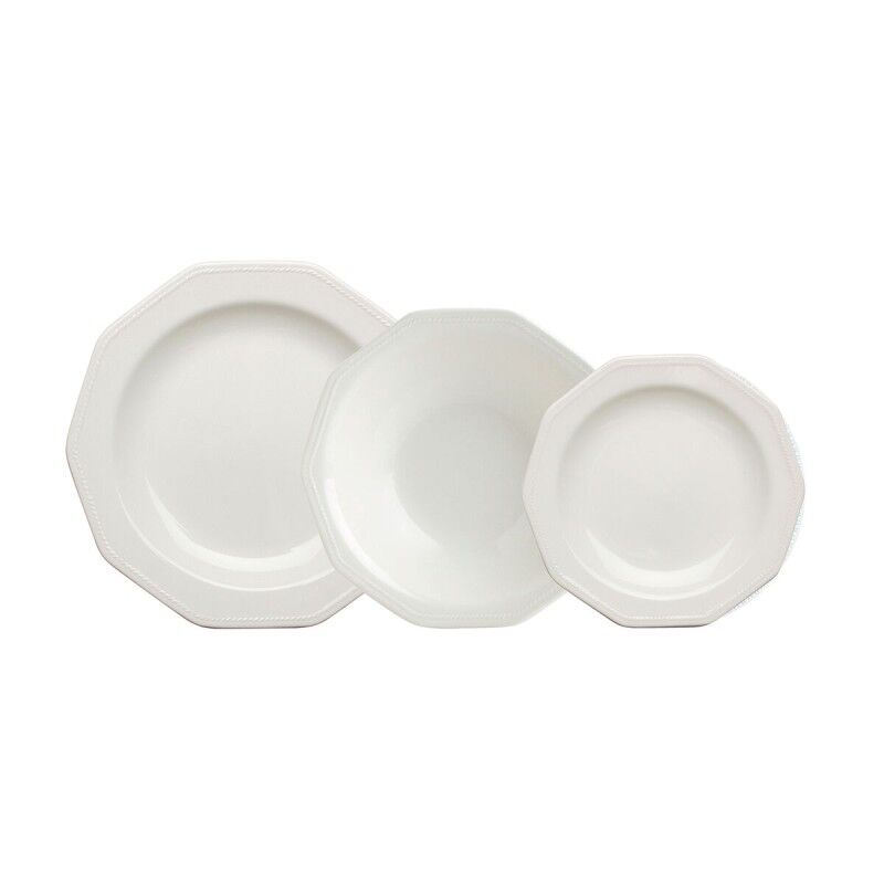 Servizio di Piatti Queen´s By Churchill Artic White Bianco Ceramica 12 Pezzi Servizio di Piatti Queen´s By Churchill Artic White Bianco Ceramica 12 Pezzi