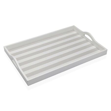 Vassoio Versa Grigio Legno MDF 30 x 5 x 45 cm Righe