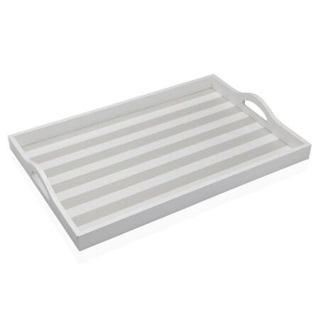 Vassoio Versa Grigio Legno MDF 30 x 5 x 45 cm Righe