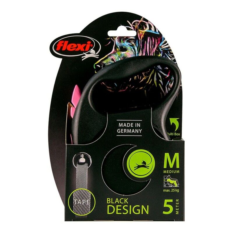 Guinzaglio per Cani Flexi BLACK DESIGN 5 m Rosa Taglia M Guinzaglio per Cani Flexi BLACK DESIGN 5 m Rosa Taglia M